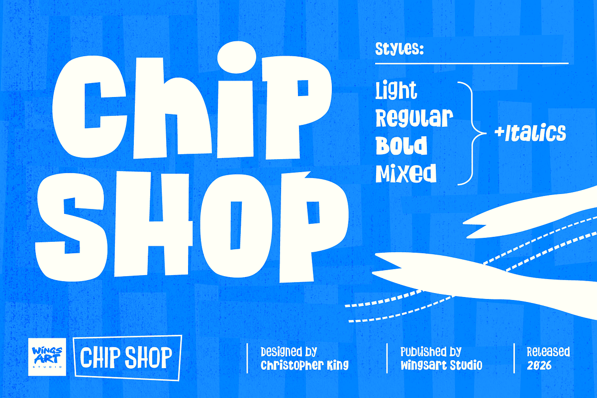 Chip Shop A Straight Cut Poster Font, a Sans Serif Font by Wingsart Studio (Photo 1 of 15)