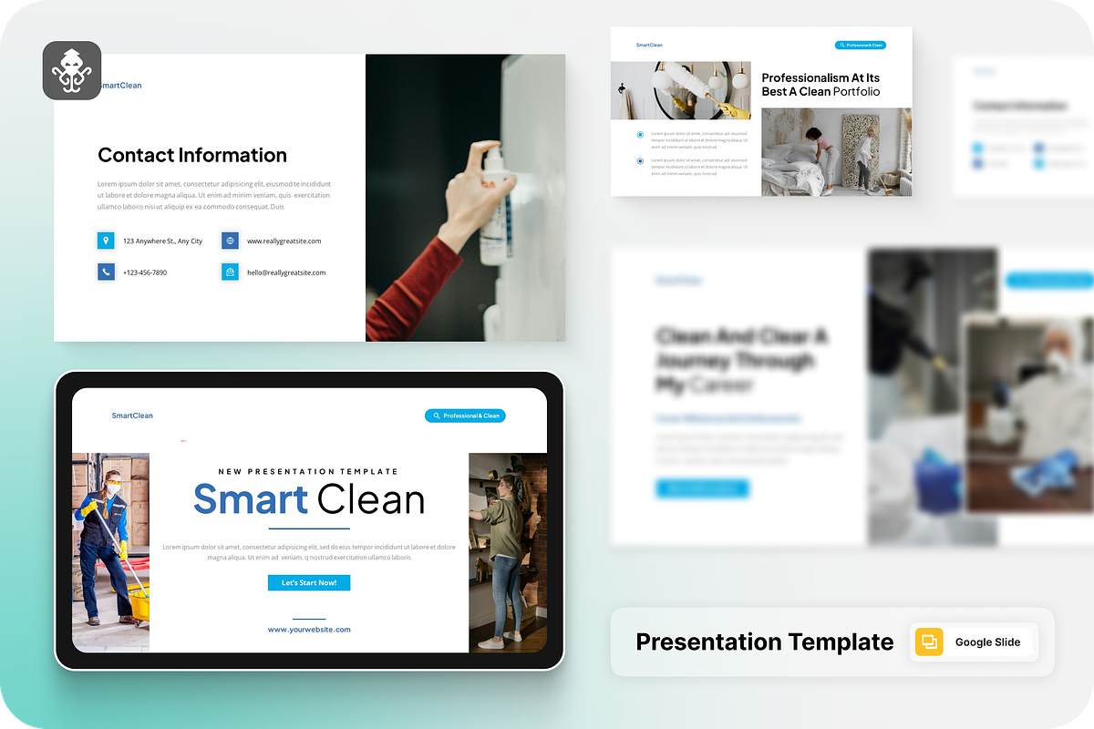 Cleaning Services Google Slide, a Presentation Template by SquidPixey (Photo 1 of 6)