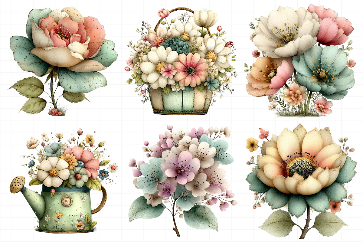 Summer Garden Watercolor Clipart, an Illustration by Daily.Designs (Photo 5 of 7)