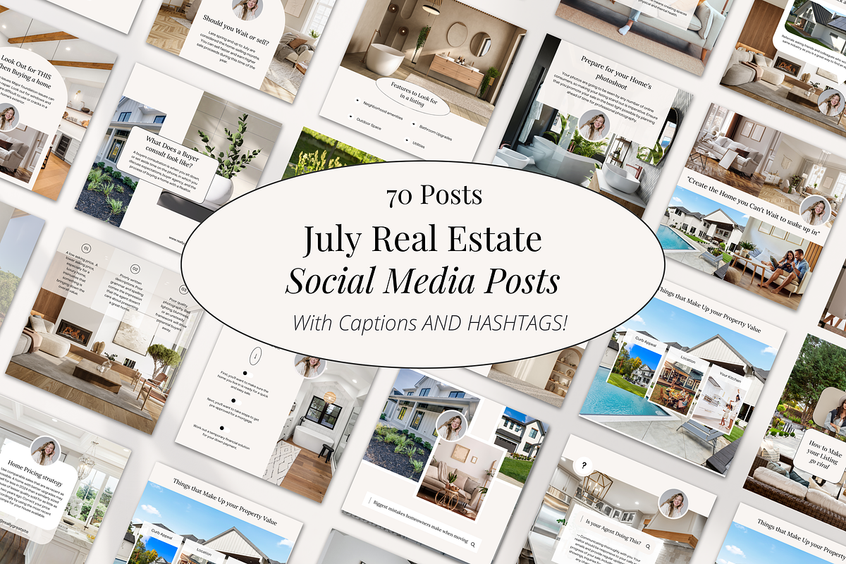 July Real Estate Posts with Captions, a Social Media Template by Marketing Templates Co. (Photo 1 of 10)