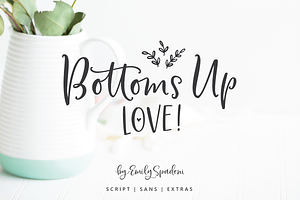 Bottoms Up Love Font Duo Extras