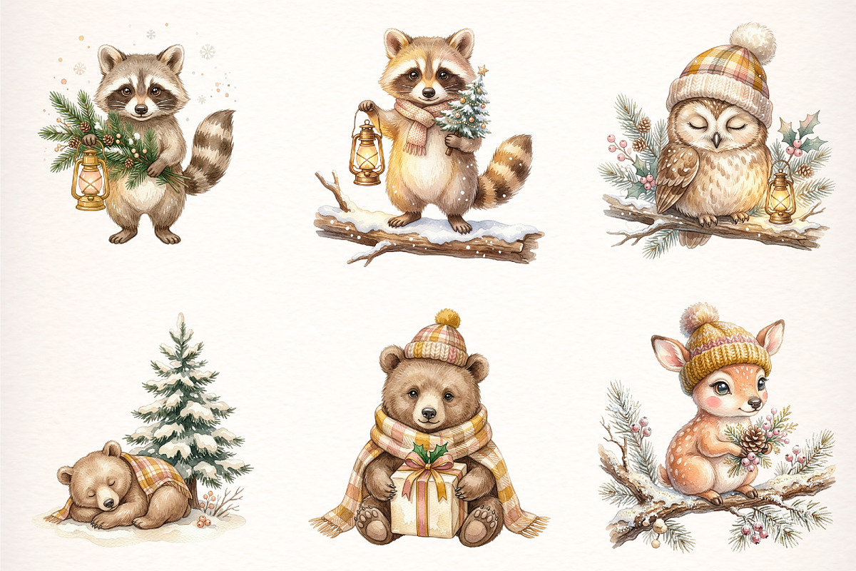 Watercolor Christmas Cabin Clipart, a Transportation Illustration by Digital Artistic99 (Photo 3 of 8)