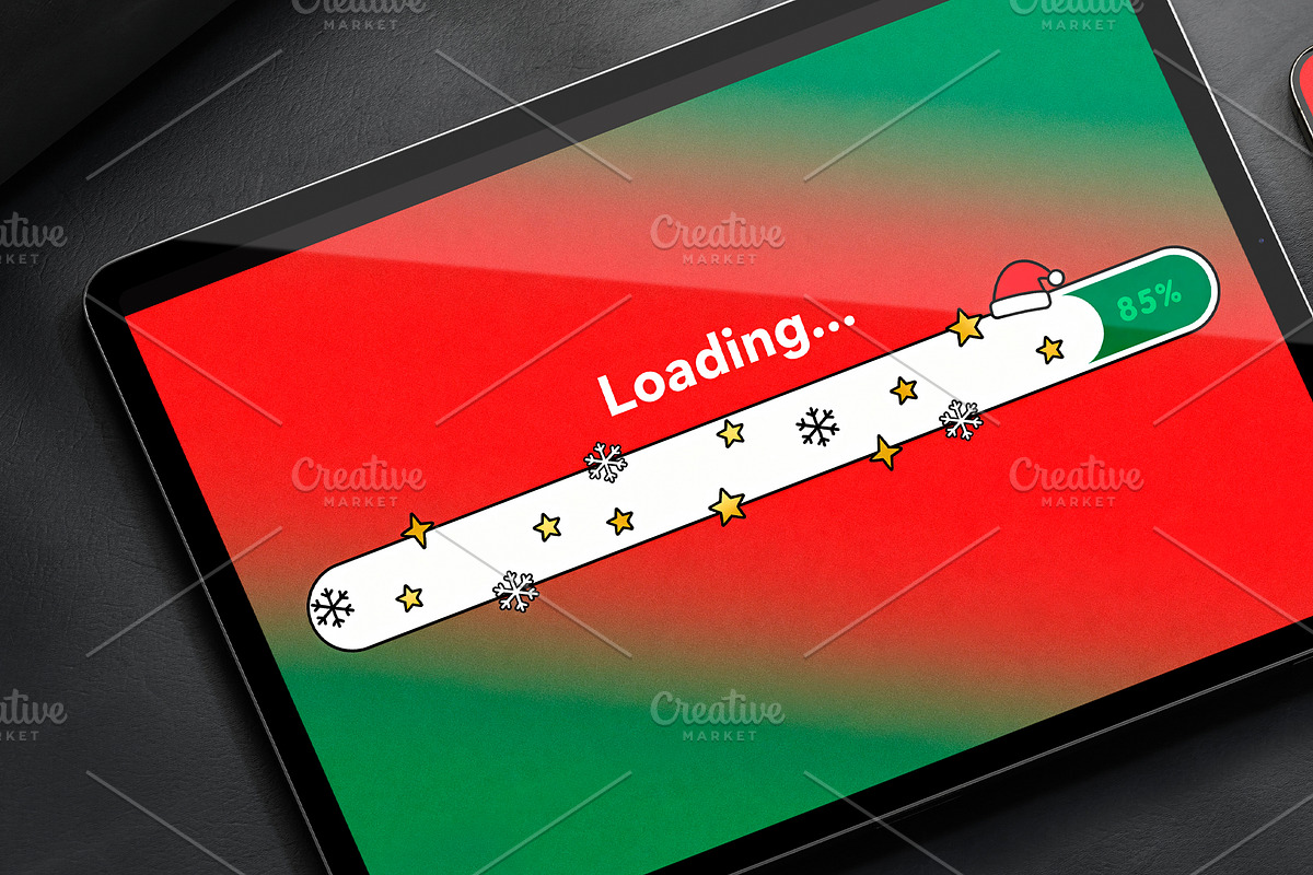Christmas Holiday Loading Bar, a Seasonal Illustration by Elen_Art (Photo 1 of 3)
