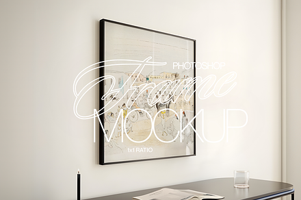 1x1 Frame Mockup for Photoshop, an Advertising Mockup by WasMockups