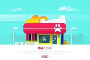 Bowl Pet Shop - Vector Landscape