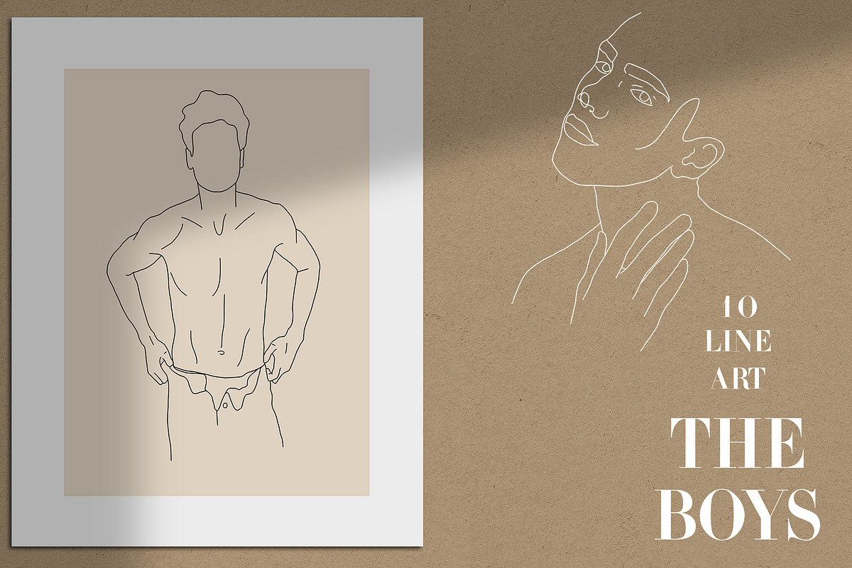 10 Boys Line Art, a Decorative Illustration by Miracles Everywhere (Photo 1 of 6)