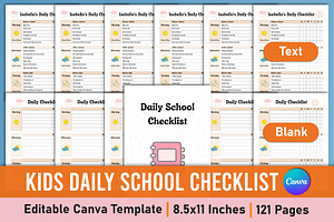 Kids Daily School Checklist Schedule