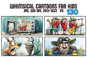 Whimsical Cartoon Characters for Kid, an Illustration by PrintHaven Designs (Thumbnail 1 of 7)