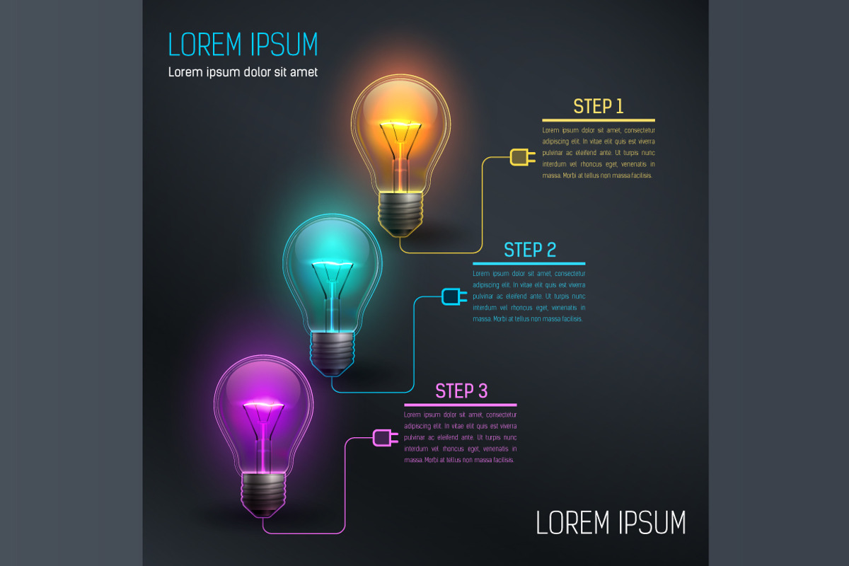 [40%OFF] Colorful Vector Bulbs, an Education Illustration by frost_newt