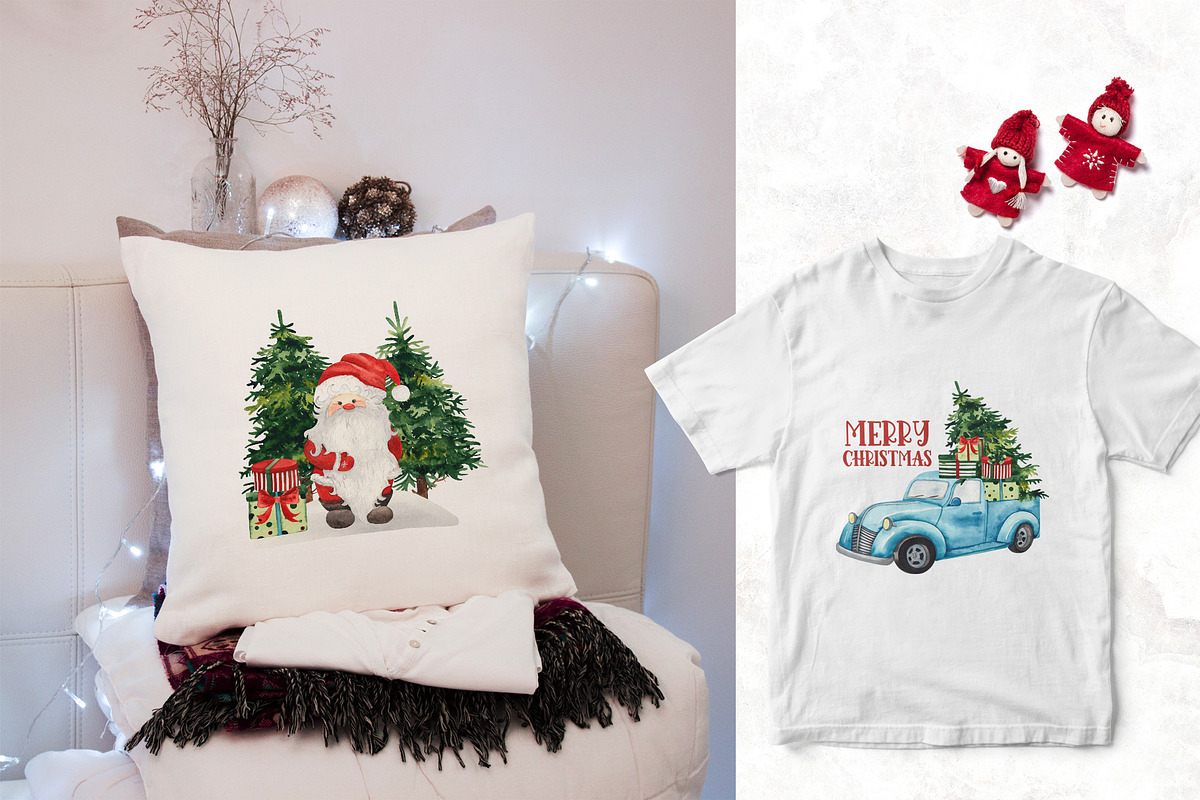 Watercolor Christmas trucks, an Object Graphic by Ana-Sakuta (Photo 11 of 19)