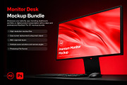 Monitor Desk Mockup Bundle, a Mac Mockup by anamwp (Thumbnail 1 of 5)