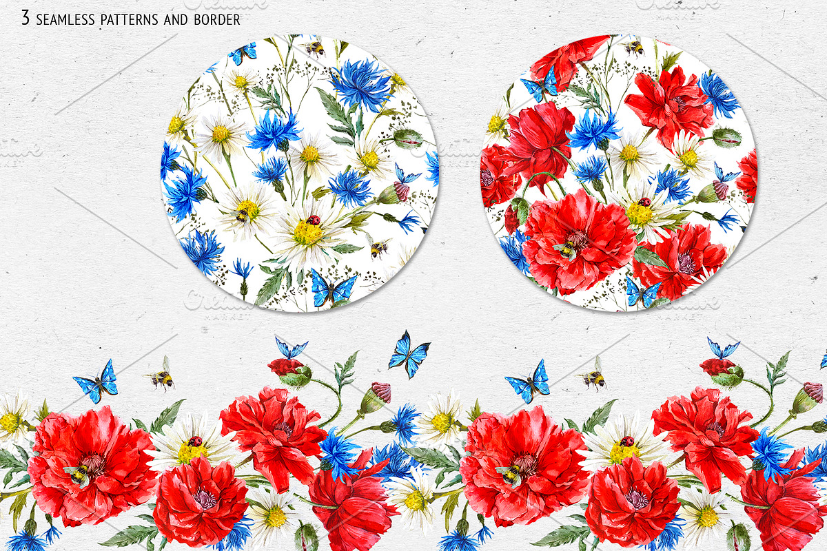 Red Poppy Watercolor Clipart, an Illustration by Depiano (Photo 5 of 9)