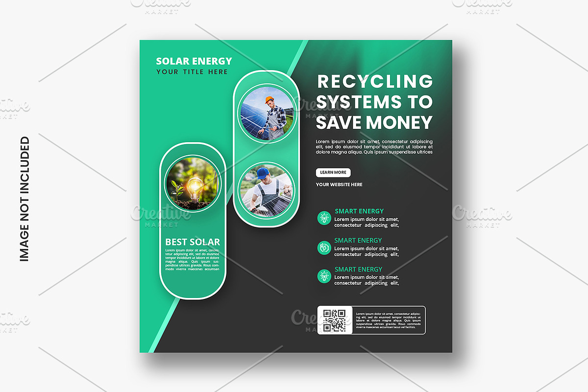Renewable clean solar energy post, a Social Media Template by graphics city