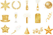 Golden Glitter Happy New Year, an Illustration by Designking (Thumbnail 2 of 5)