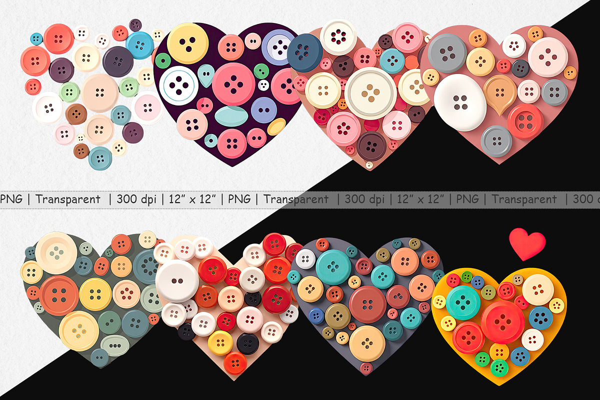 Button Heart Clipart, a Graphic by Artnoy (Photo 2 of 5)