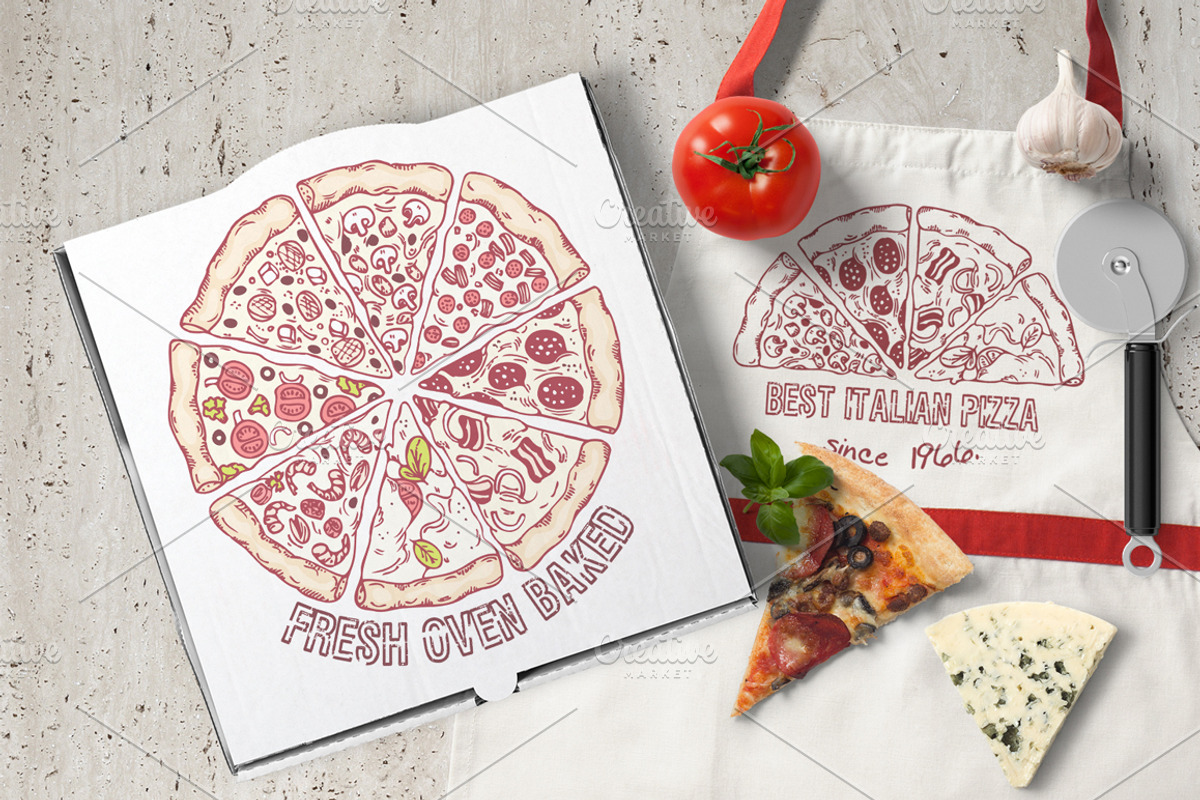 Pizza bundle, a Food Illustration by Zhemchuzhina (Photo 1 of 7)