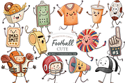 Football Clipart PNG, a Decorative Illustration by MockupWizard (Thumbnail 1 of 4)