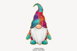 Christmas Gnome Glitter Brushstroke, an Illustration by SinaCreation