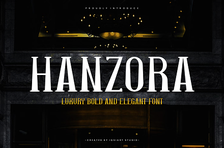 Hanzora - Luxury Bold Font, a Serif Font by Iqsiart Studio