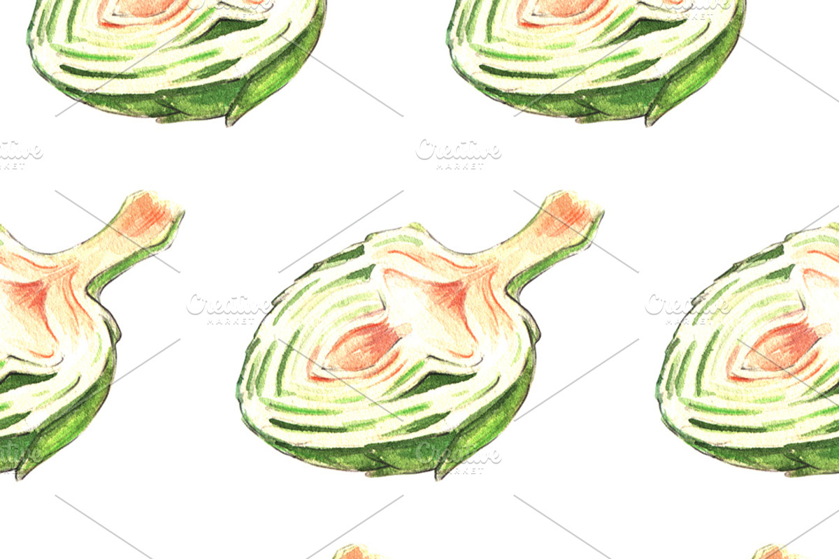Green Vegetables watercolor big set, a Food Illustration by wedraw (Photo 3 of 7)