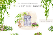 Watercolor countryside houses, a Decorative Illustration by MariGraphic boutique (Thumbnail 8 of 13)
