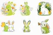 Spring Baby Bunny Clipart, an Illustration by DreamArtGraphic (Thumbnail 2 of 8)