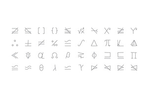 150 Mathematical Hand Drawn Icons