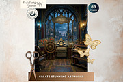 Brass Requiem Steampunk Backdrops V1, a Background Graphic by ThatsDesignArt (Thumbnail 8 of 12)