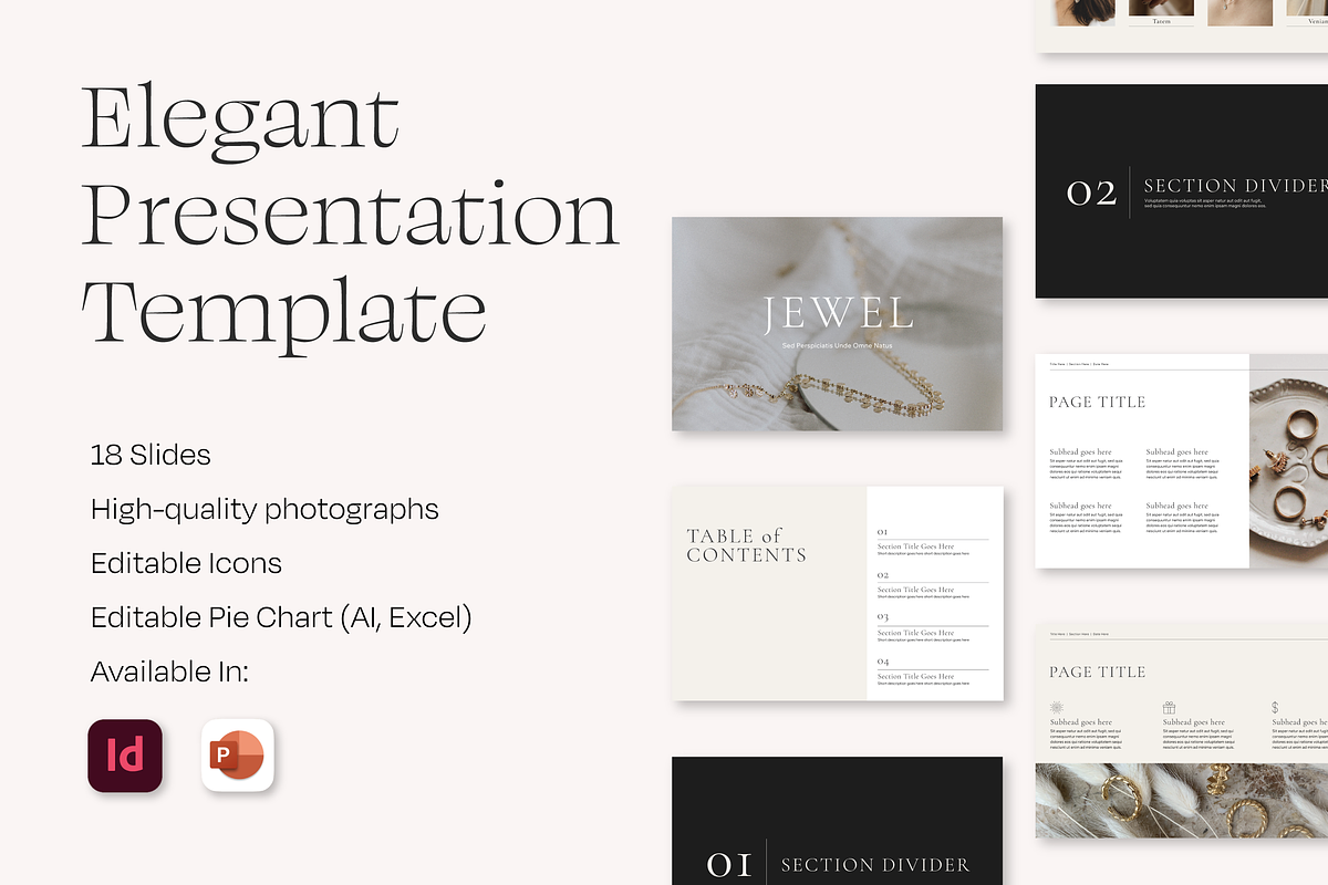 Elegant Presentation Template, a Presentation Template by LoCain Design (Photo 1 of 7)