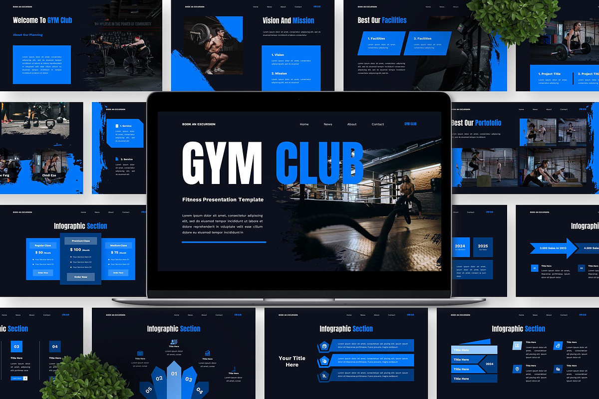 GYM Club - Fitness Google Slide, a Presentation Template by Deepslide Studio (Photo 4 of 6)