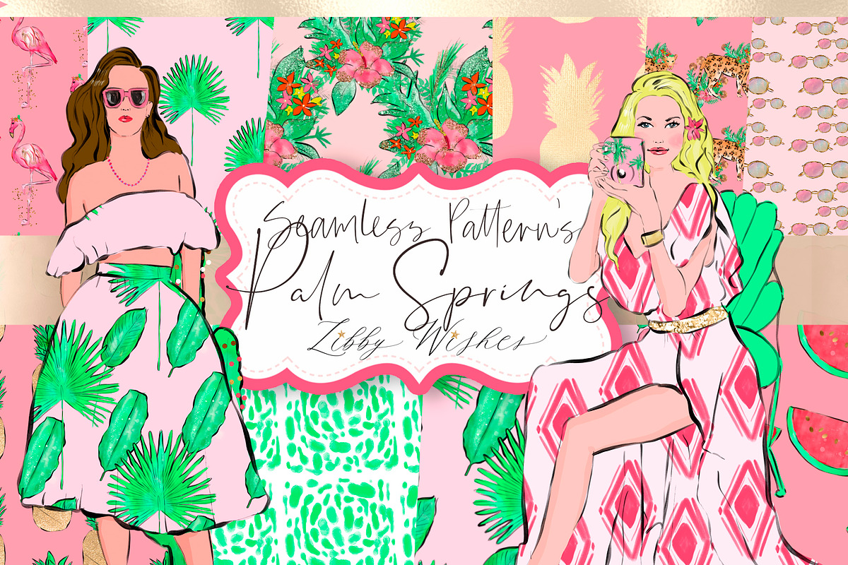 Tropical Palm Springs Patterns, a Pattern Graphic by Libby Wishes (Photo 1 of 12)