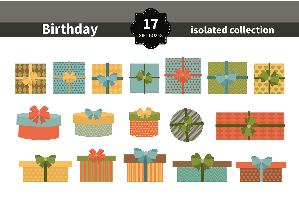 Vector gift boxes bundle, an Object Graphic by gud_zyk