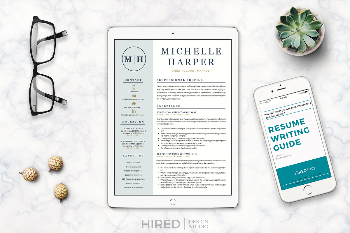 Professional & Modern Resume Design, a Resume Template by HIRED Design Studio (Photo 6 of 12)