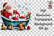 10 PNGs Funny Santa Clipart Bundle, a Graphic by Clipart Bloom (Thumbnail 13 of 17)
