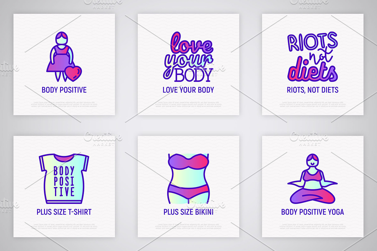 Body Positive | 16 Thin Line Icons, an Outline Icon by Alex Blogoodf (Photo 5 of 11)
