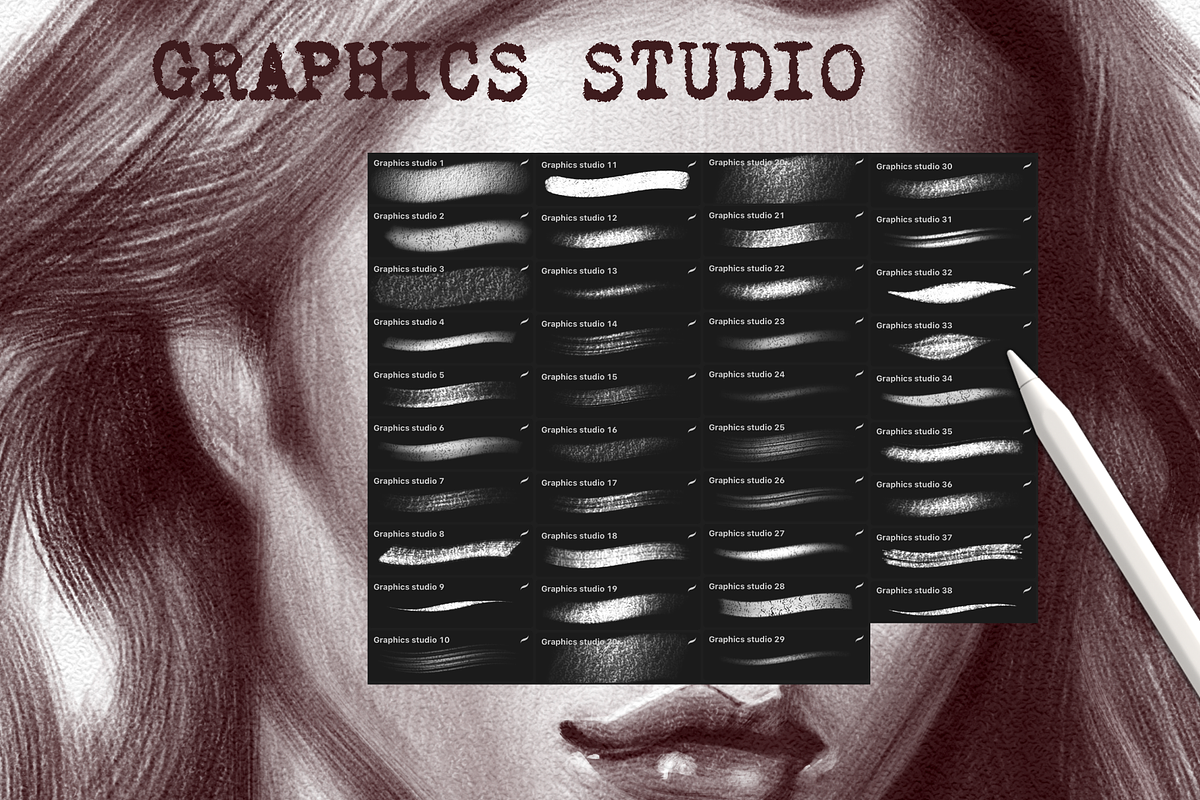 38 Graphic brushes for Procreate, a Brush Add-On by Graphics Resources (Photo 4 of 14)