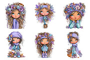 Whimsical Autumn Girls Clipart, a Seasonal Illustration by Daily.Designs (Thumbnail 4 of 5)
