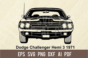 Dodge Challenger Hemi 3 1971 SVG