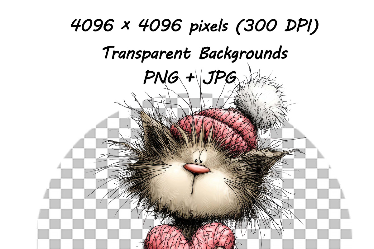 Whimsical Cat Valentine Clipart Set, an Animal Illustration by one-touch (Photo 8 of 19)