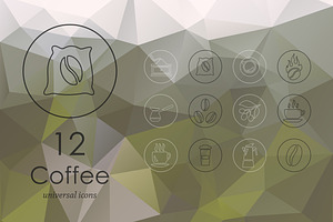 12 Coffee Line Icons