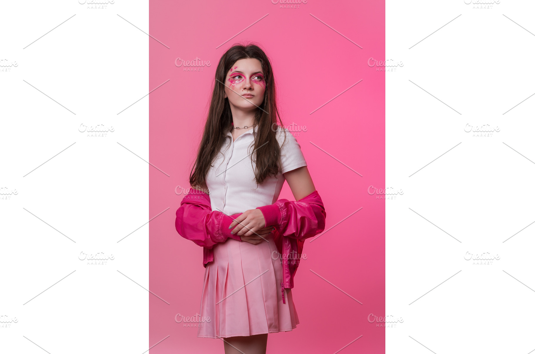 Hipster female with pink stage make, a Person Photo by Alexander-Piragis