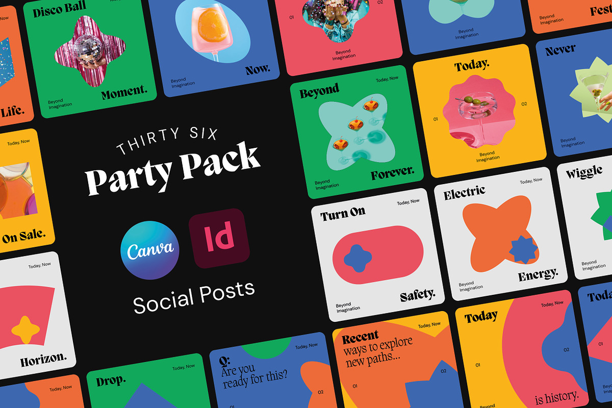 Party Social Kit | 50% Off, a Social Media Template by Cueco (Photo 1 of 8)