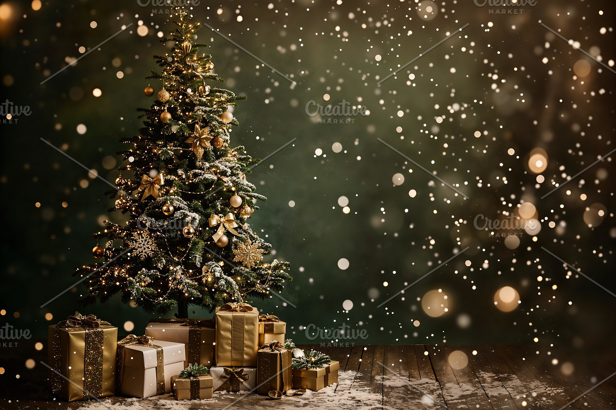 Falling Snow Christmas Tree Backdrop, a Background Photo by Winwin Design Art (Photo 2 of 2)