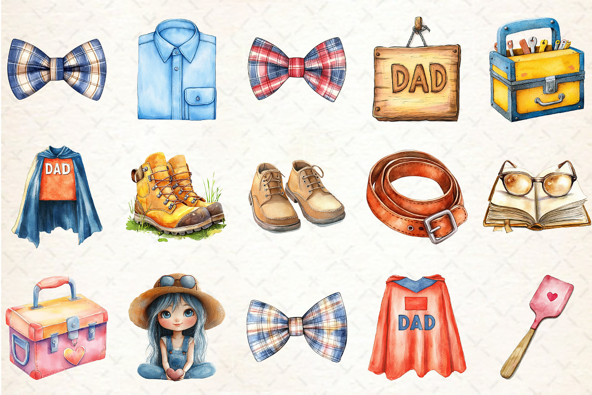 Watercolor Fathers Day Clipart, an Illustration by Rose Art (Photo 4 of 4)