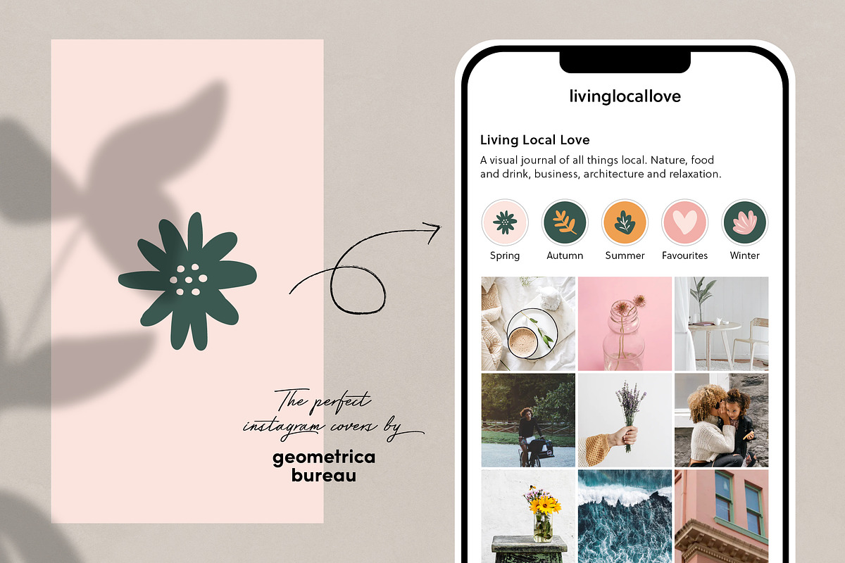 Instagram Highlight Covers Floral, a Social Media Template by Geometrica Bureau (Photo 5 of 6)
