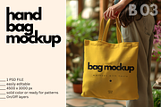 Hand Tote Bag Mockup B03, an Advertising Mockup by Northern Kraft (Thumbnail 1 of 8)
