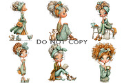 Whimsical Lady Clipart Bundle, an Illustration by Craft Nest (Thumbnail 4 of 9)