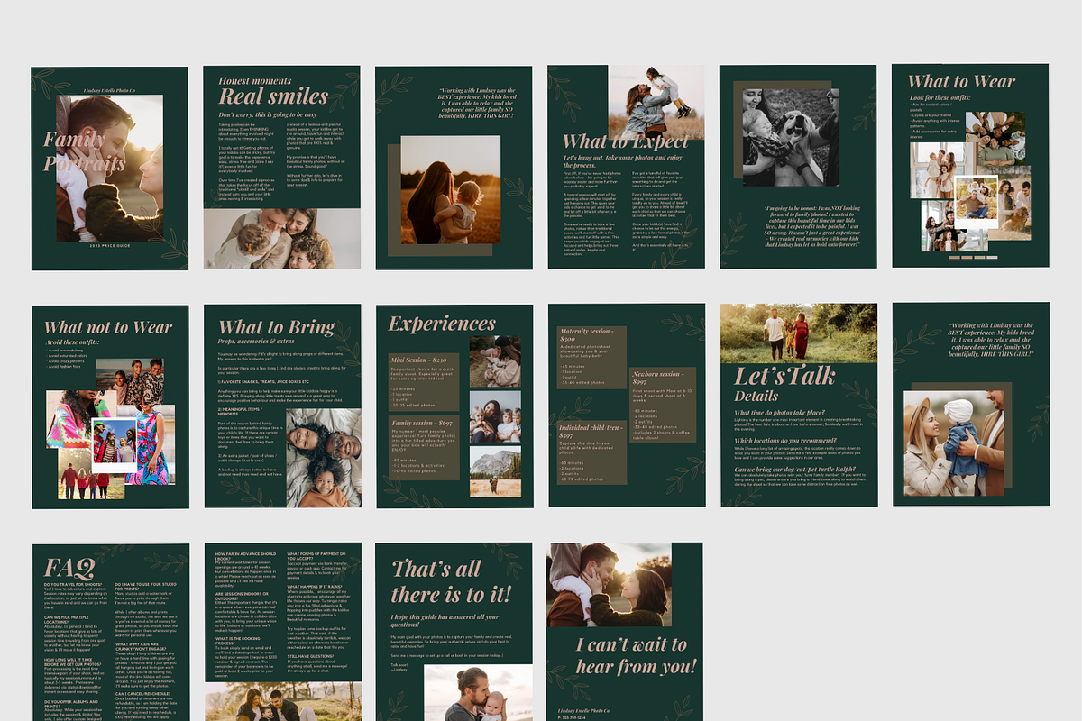 TEAL Family Price Guide Photography, a Magazine Template by Signature Edits (Photo 7 of 11)