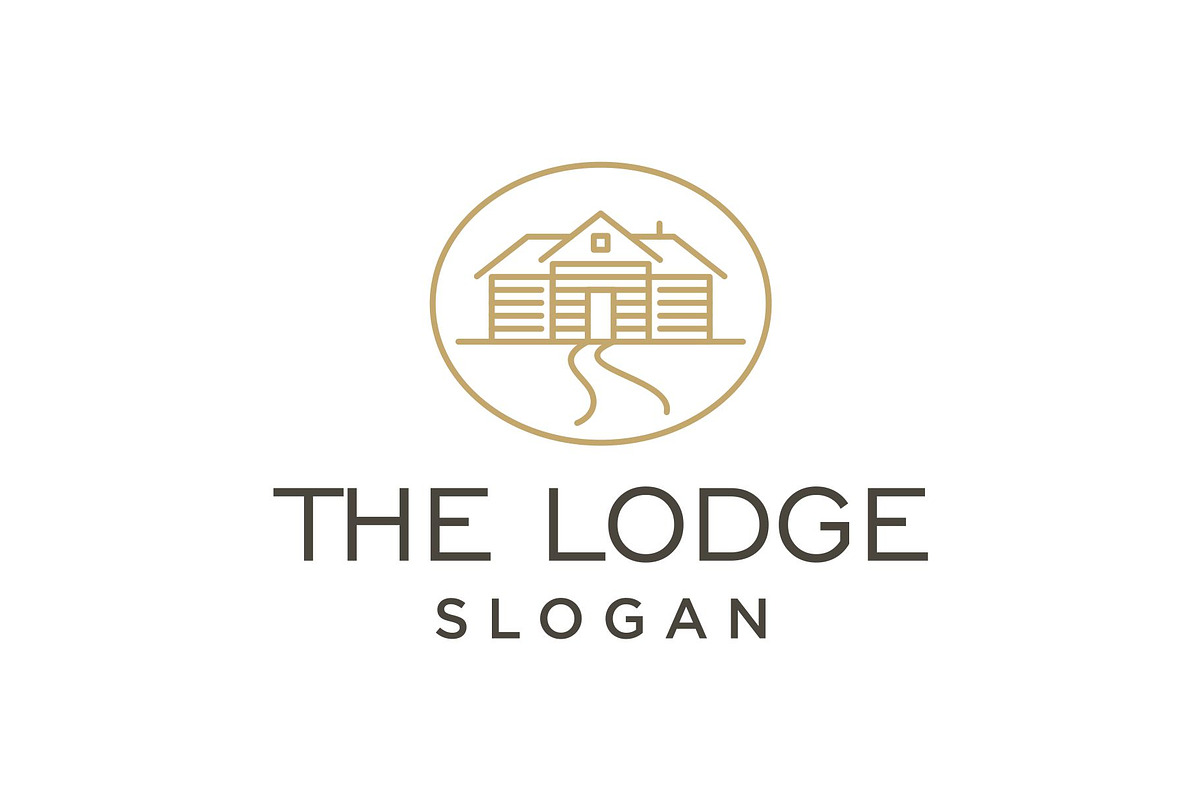 Vintage Rustic Cabin Lodge Logo