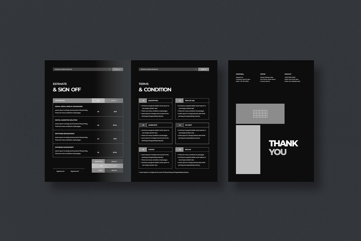 Black Proposal Design Template, a Magazine Template by mijli (Photo 7 of 7)